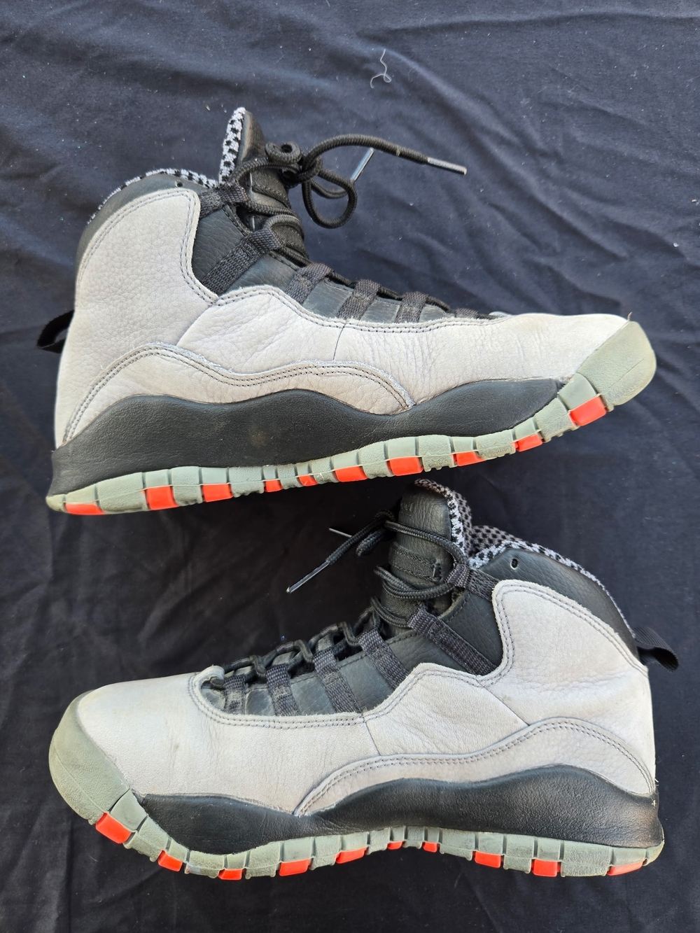 Jordan Men Sneakers in Gray, Black & Red Accent